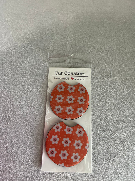 White Daisies Car Coasters