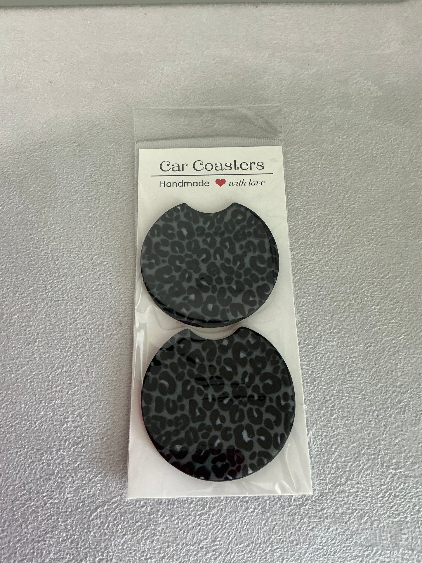 Black Animal Print -Car Coasters